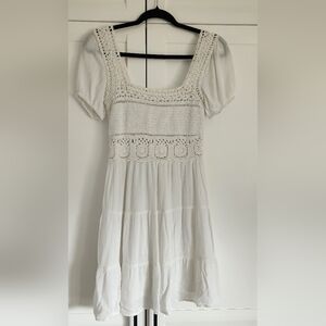 White Crochet Jessica Simpson Dress